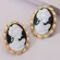 Anthropologie 14K Cameo Larger Earrings