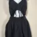 American Eagle Romper Black Gauze Cutout Tie Front Pockets Casual Medium Tall