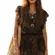 Whimsical Noir Mimi Chica Bird & Ruffle Boho Romper Earthy Hippie Festival M