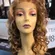 Wig Lacefront Human hair long curly blonde mix wig