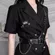 Black Suspender Cross Strap Harness Belt New