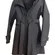 Sebby Collection Black Softshell Hooded Belted Trench Coat Rain Jacket Small