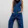 We The Free Denim Jumpsuit Size L Msrp $98.00 Nwt