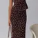 Princess Polly Sydni chocolate brown and pink polka dot scarf strapless top and midi skirt set