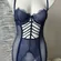 Victoria's Secret Midnight Blue Lace Garter Corset Size 34C
