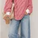 La Miel Red & White Striped Oversized Long Sleeve Top Women’s Size Small New