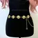 Gold Y2K Sunburst Celestial Boho Chain Belt, Fits 25-44.5 Inches, X7GA1268