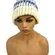 Handmade Knit Beanie Winter Hat Multicolor White Stretch Women One Size Fits All