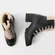 Black Sherpa Lace Up Lug Sole Boot