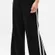 Athleta S Tempo Wide Leg Track Pant Black with White Stripes Small Regular