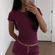 Brandy Melville Burgundy Button Front Lounge Shorts