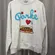 PARKE Heather Grey Mock Neck Sweatshirt Chicago Hot Dog Graphic Print L/XL