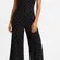 Old Navy Womens 2X Plus Black Polka Dot Wide Leg Jumpsuit Smocked Rayon