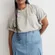 Madewell $88 Pleated Denim Mini Skirt Stilecrost Wash Size 33 NL337