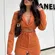 Zara 2 piece Tangerine Tied Crop Blazer and Skort