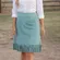 VINTAGE Women's Cuir Zebra Light Blue Fringe Boho Leather Skirt Sz L