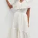 Zara White Swiss Dot Ruffle Maxi Dress Size Small Cottagecore Fairy Boho