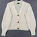 Quince Baby Alpaca Wool Cropped Cardigan Ivory Button Front Size S