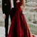 Burgundy Satin Prom Dress
