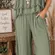 Umgee Olive Green Tiered Ruffle Wide-Leg Jumpsuit
