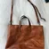 Madewell Women's Leather Tote Bag in Brown - Adjustable Shoulder Strap