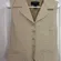 Vintage Liz Claiborne Collections beige gingham plaid collar button formal vest