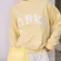 Parker Pale Yellow Crewneck Sweatshirt with White Appliqué