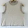 Rachel Zoe Tan White Checkered Knit Sweater Vest Sleeveless Crew Neck Womens M