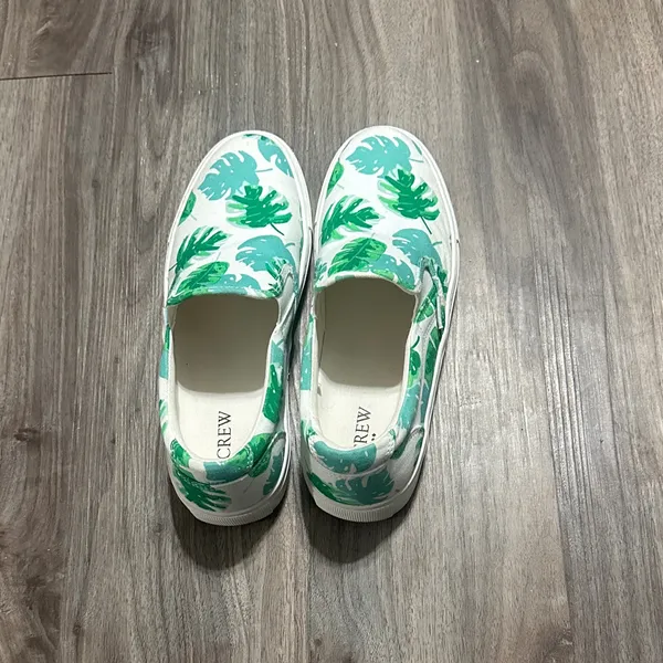 J. Crew White and Green Women's Sneakers - Image 6