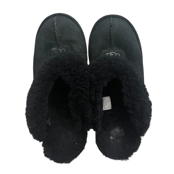 UGG Coquette Women’s Black Suede Shearling 9 Lined Slip-On Slippers US - Image 3
