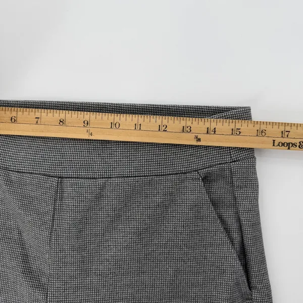 LOFT Gray Houndstooth Ponte Pull-On Straight Leg Dress Pants NEW Size M - Image 7