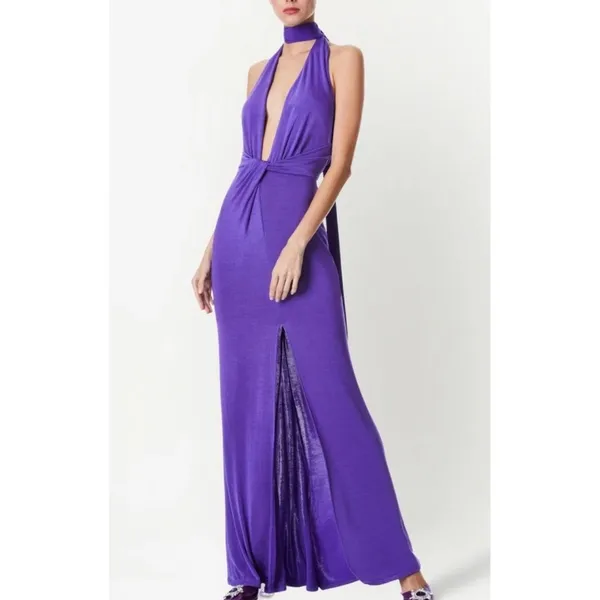 NWT Alice + Olivia Resse Maxi Gown‎ in Purple Sz 2 $495 - Image 6