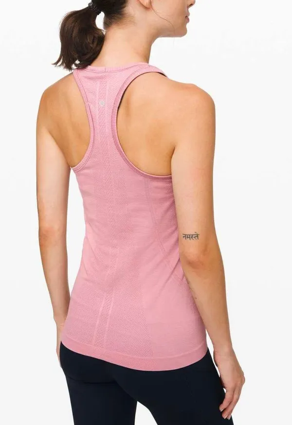 Lululemon Pink Taupe Swiftly Tech Racerback Athletic Workout Tank Top - Image 2