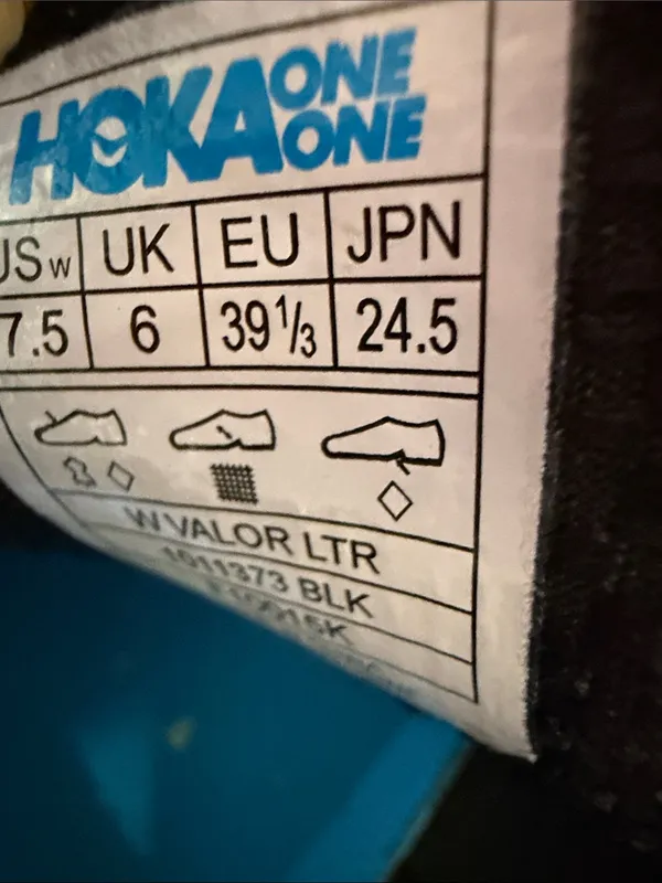 Hoka One One Black leather Walking Sneakers with Blue Lining - Image 8