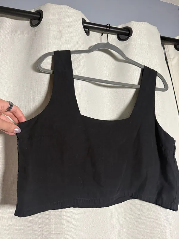 Bamabones Martine Black Tencel Crop Top Size Small - Image 6