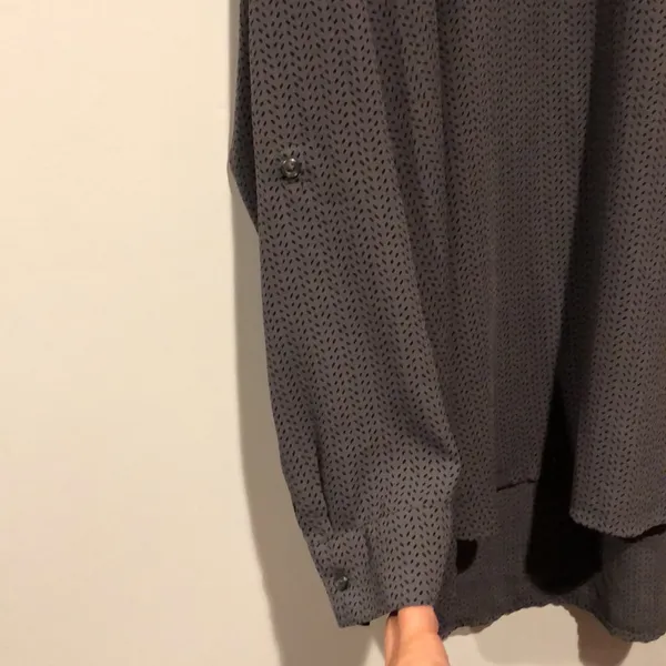 Apt. 9 Sheer Dark Grey Cuffed Long Sleeve Blouse - Image 5