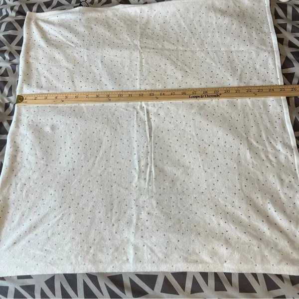 Rachel Zoe White Rhinestone‎ Embellished Poncho Soft Cozy Knit Topper One Size - Image 10