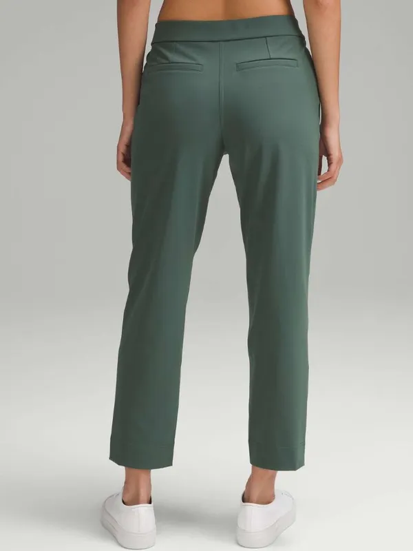 Lululemon Tapered-Leg Mid-Rise Pants 7/8 Length Ankle Size Medium Green - Image 2