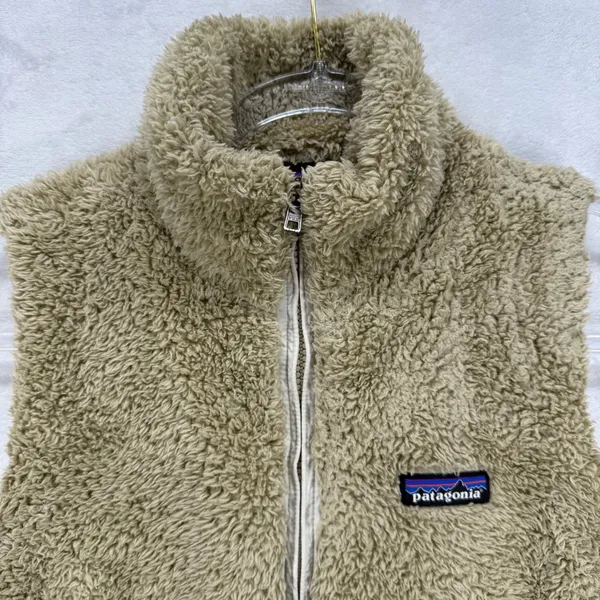 Patagonia Fleece Vest Full Zip‎ Sleeveless Outdoor Hiking Tan Small S - Image 4