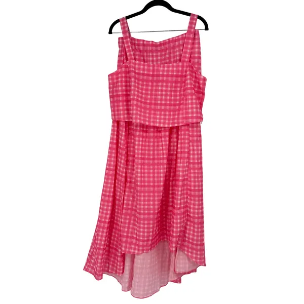 Petal + Pup Pink Gingham High Low Crop Top and Maxi Skirt Set Size 10 US - Image 2