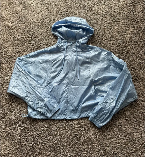 Alo Yoga Light Blue Hooded Windbreaker Jacket - Image 2