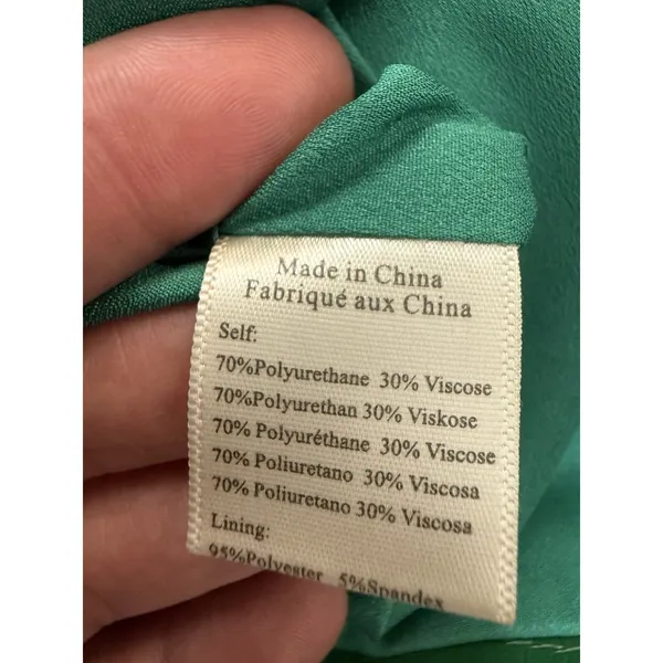Porridge Anthropologie Women XS Mini Skirt Faux Leather Green Croc Embossed - Image 9