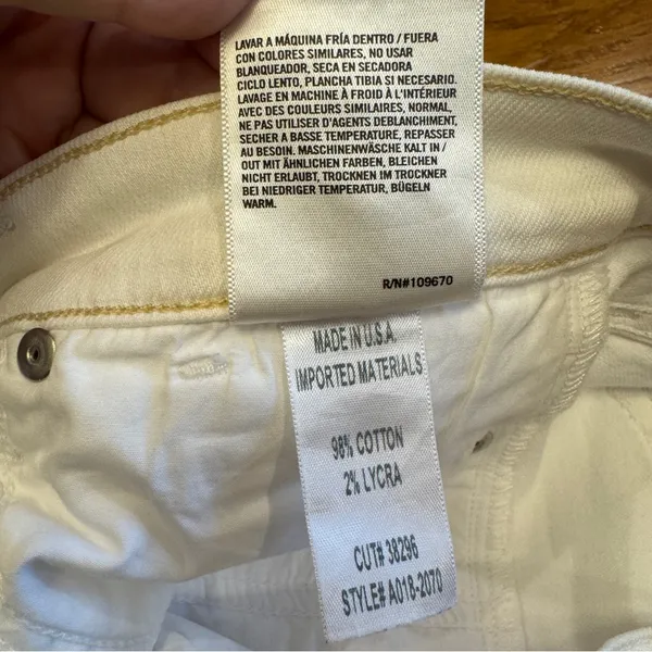 Agolde Sophie Crop Skinny Denim Jeans in‎ White Shoreline Destruct Size 27 - Image 7