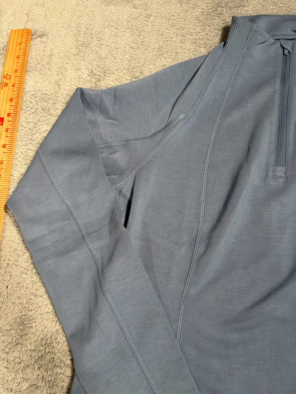 Jockey Quarter-Zip SCUBA 1/4 zip Long Sleeve Top blue NEW NWT MSRP$50 medium - Image 4
