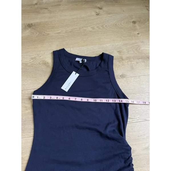 NWT Michael Stars Hope Midi Dress with tie ultra‎ rib Admiral blue high neck 1X - Image 8