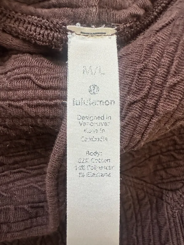 Lululemon Retreat Yourself Pullover Turtleneck Long Sleeve Textured Brown Sz M/L - Image 8