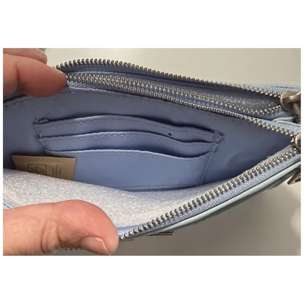 Steve Madden Brivers Wristlet Light Blue Vegan Leather Zip Around‎ Clutch Wallet - Image 6