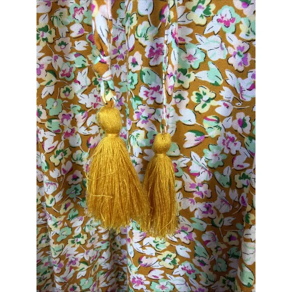 Umgee orange large Floral Shirt Midi Dress bohemian western 90's boho y2k casual - Image 9