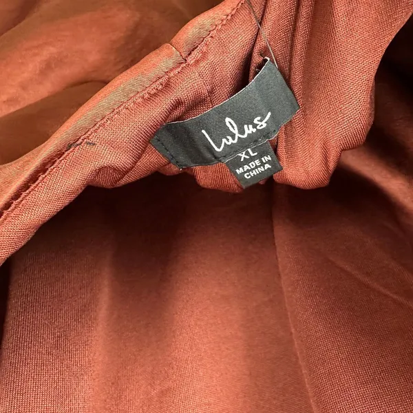 Lulus Love in Your Life Rust Brown Satin Halter Maxi Dress Formal Glam XL NWT - Image 7