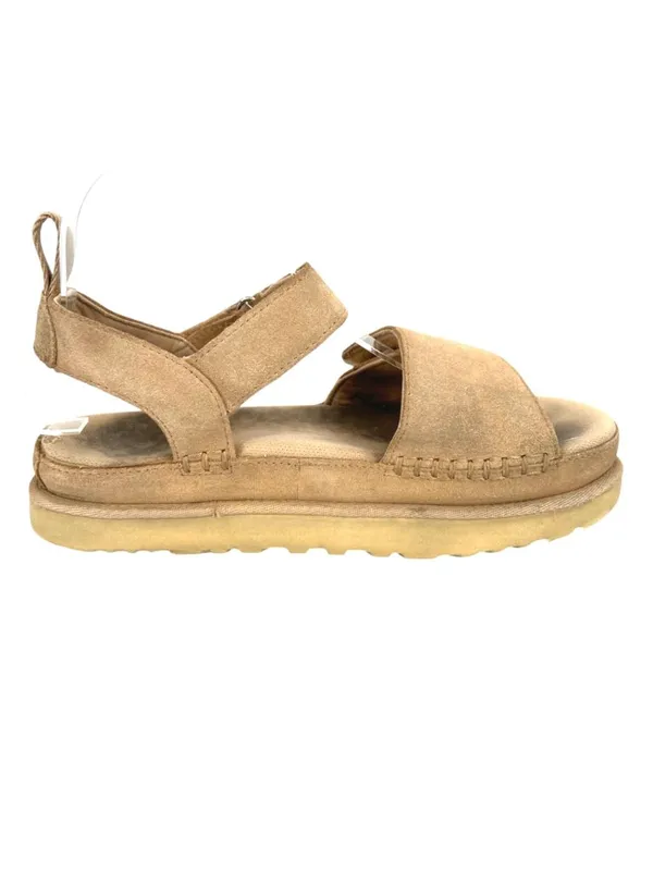 UGG Goldenstar Platform Sandals Beige Suede Bohemian California Casual Size 9 - Image 5